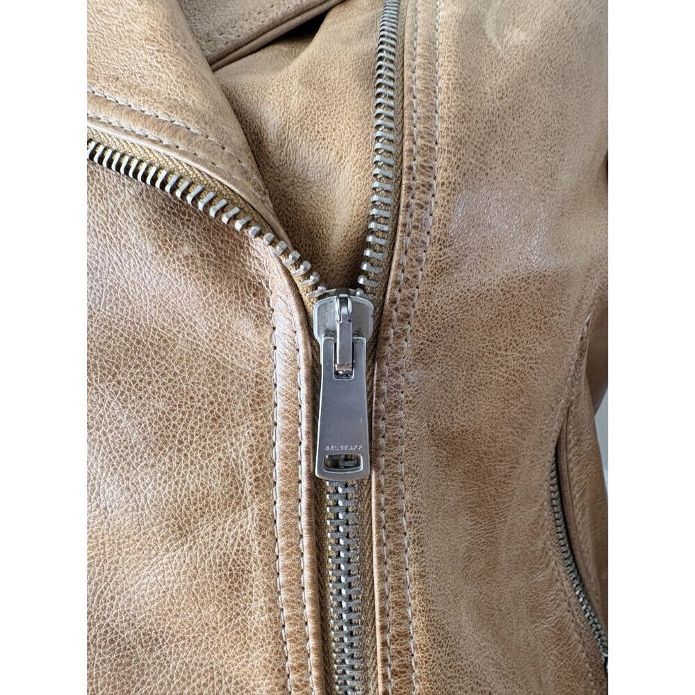 Belstaff England Women's Brown Leather Moto Jacket 38 2-4 US - Picture 8 of 11